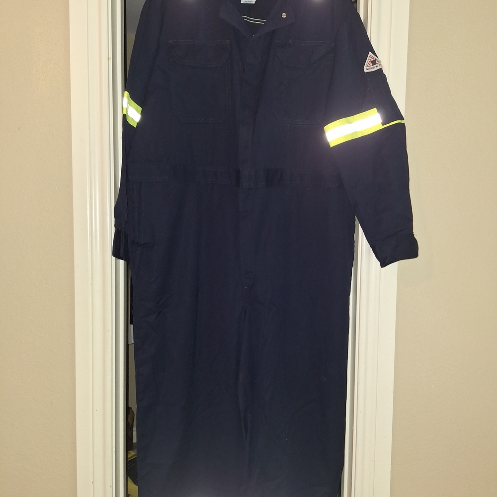 Navy Blue Coverall with Reflective Stripes